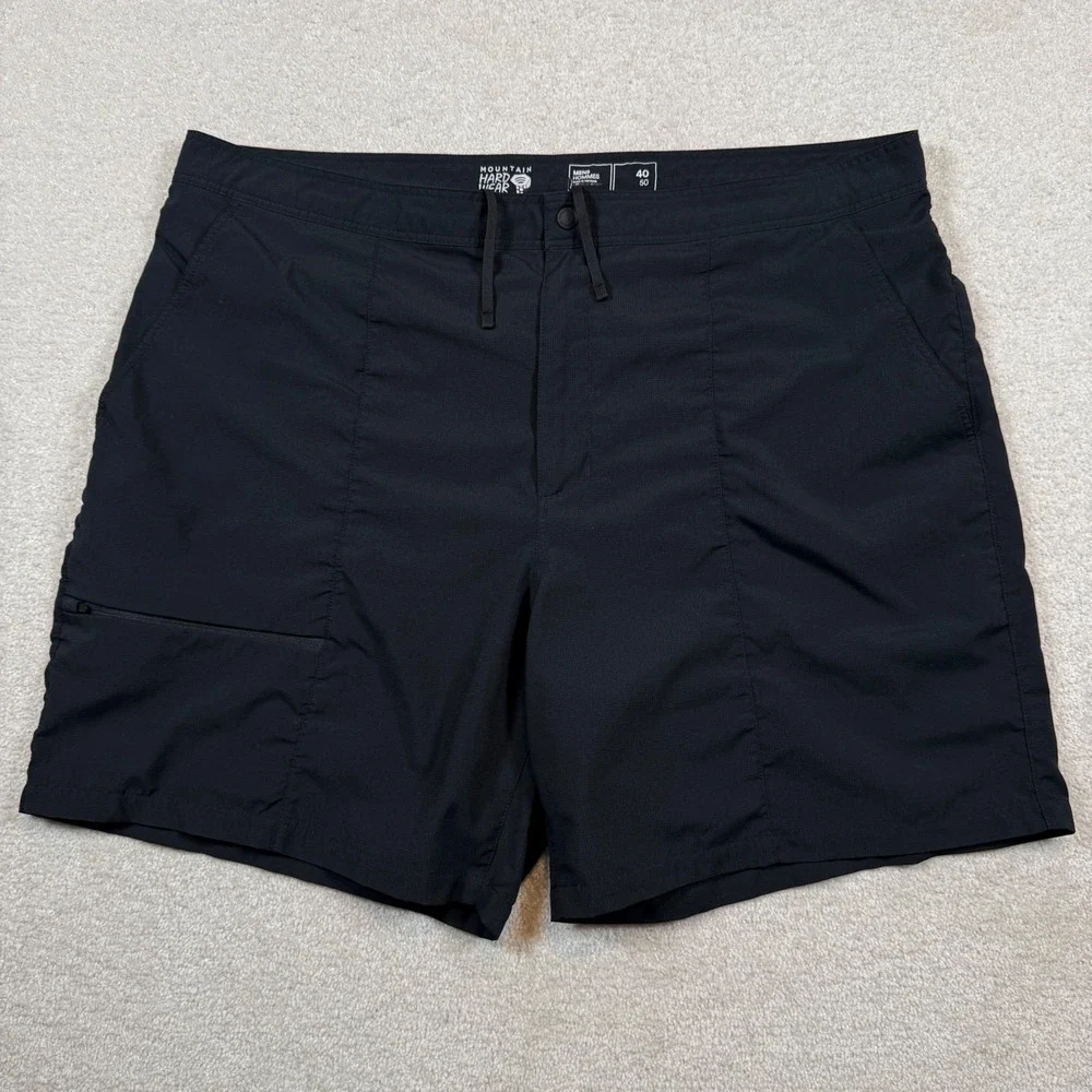 Mountain Hardwear Mens 40 Black Outdoor Hiking Quick Dry Shorts Zip Pockets